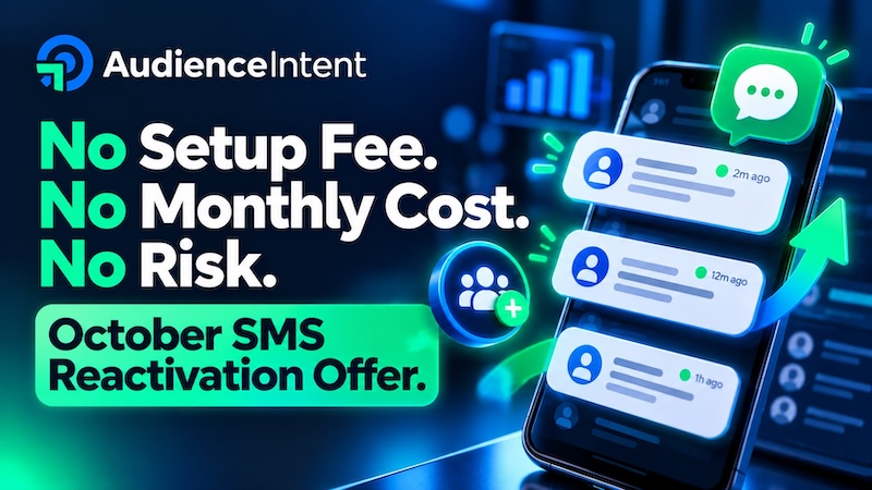 No Setup Fee. No Monthly Cost. No Risk. October SMS Reactivation Offer. No Setup Fee. No Monthly Cost. No Risk. October SMS Reactivation Offer.