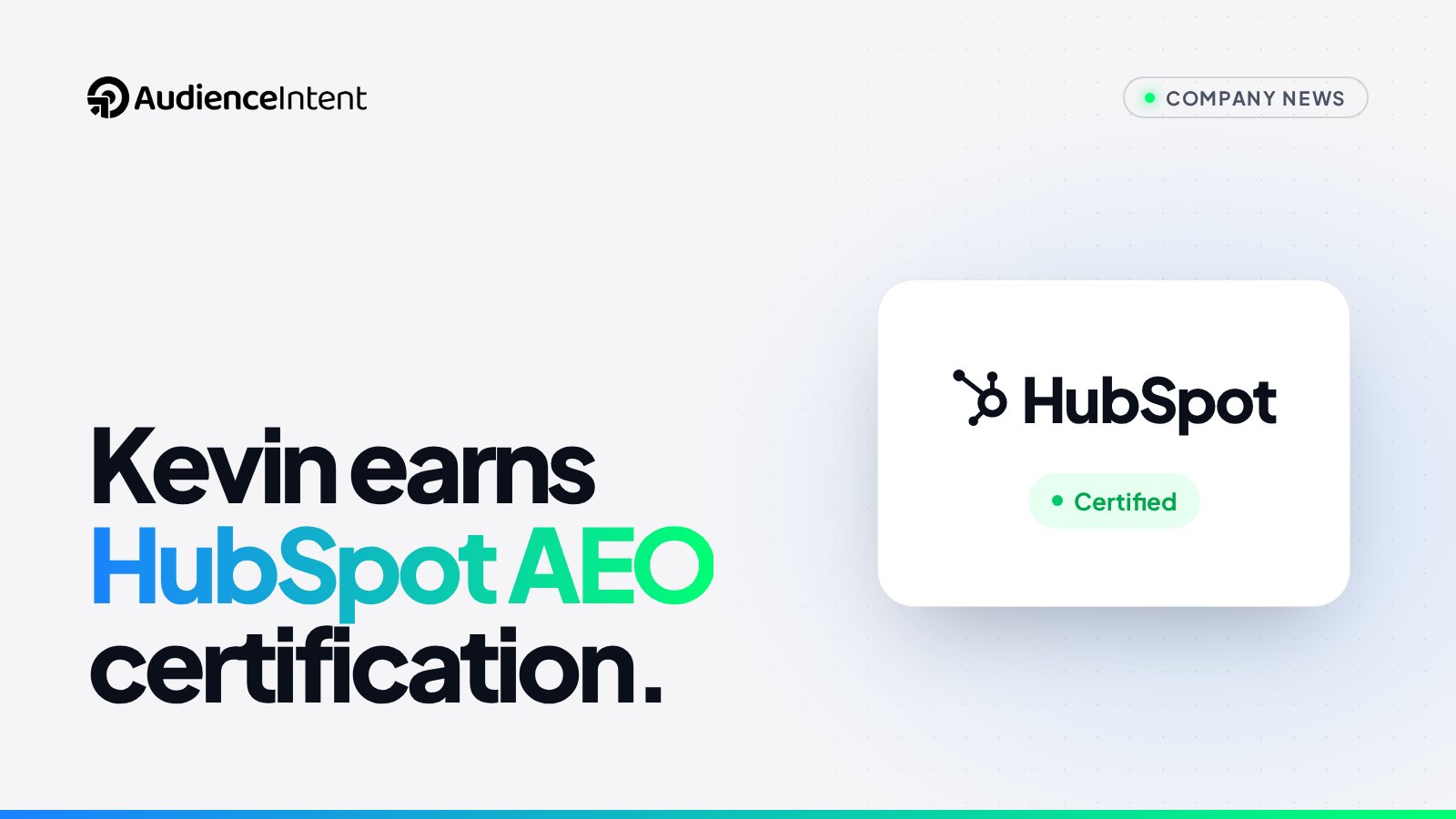 Kevin Bovett Earns HubSpot Academy AEO Fundamentals Certification