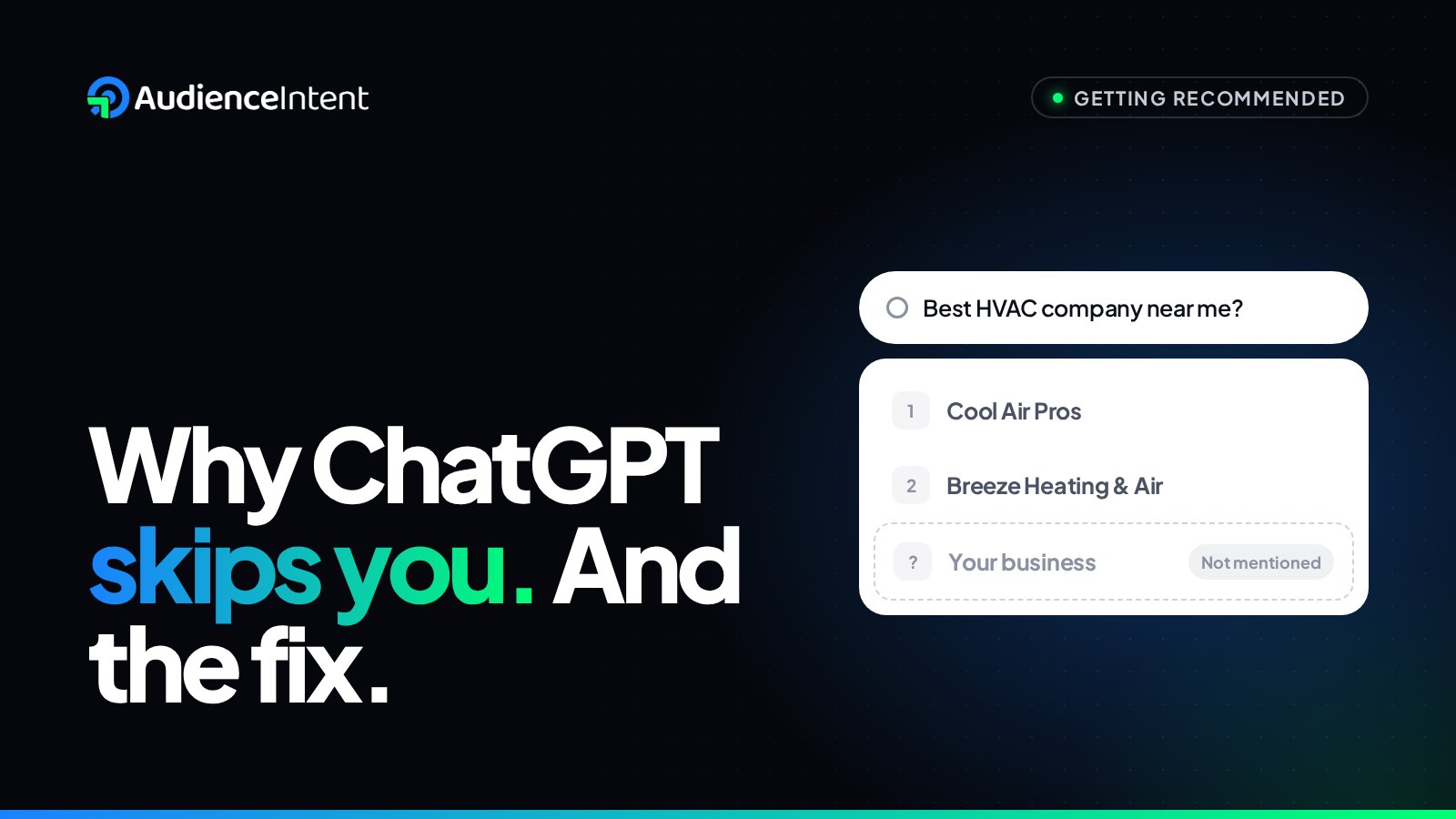 Why ChatGPT Doesn't Recommend Your Business (And How to Fix It)